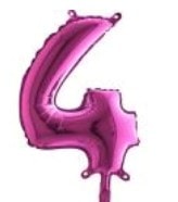 dort fusya ruby rakam numara balon 14 inc folyo balon
