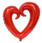 kirmizi kalp folyo balon ici bos 