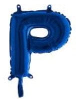p harfi mavi folya balon 14 inc 38 cm
